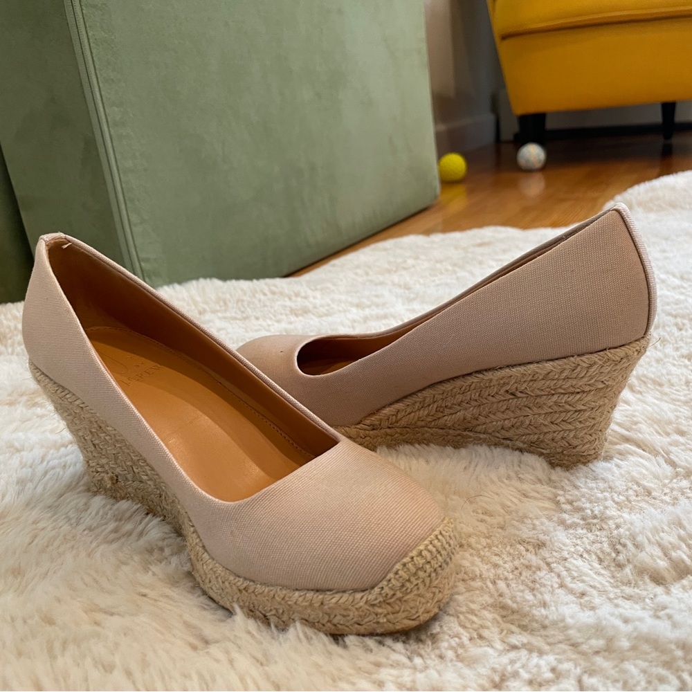 J.Crew Canvas Espadrille wedges sz 5.5 in color Flax